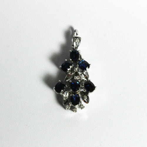 18ct White Gold Sapphire and Diamond Pendant