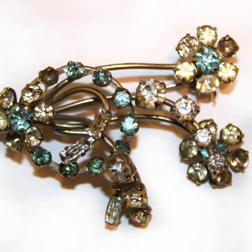 Multicolour Crystal  Vintage Brooch