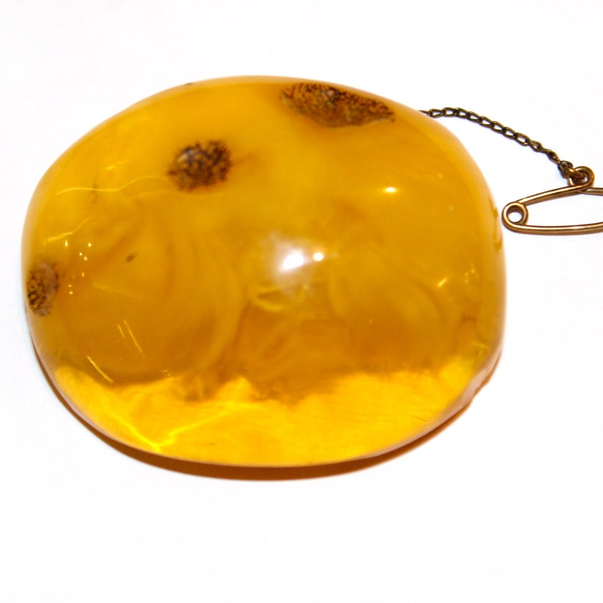 Large Butterscotch Amber Brooch