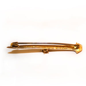 Vintage 9ct Yellow Gold Citrine Horse Shoe Nail Tie Pin
