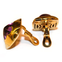 Vintage Bulgari 18ct Gold Amethyst Clip On Earrings