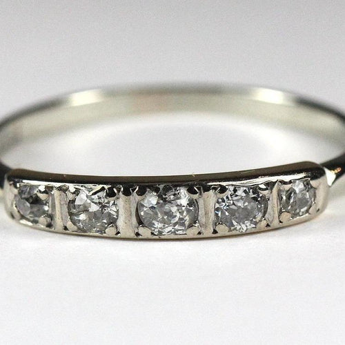 Antique 18ct Yellow Gold and Platinum Diamond Ring (V)