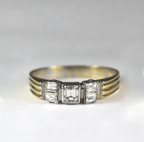 Antique 18ct Yellow and White Gold Diamond Ring (V)