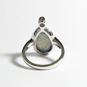 Solid Opal and Diamond Cocktail Ring