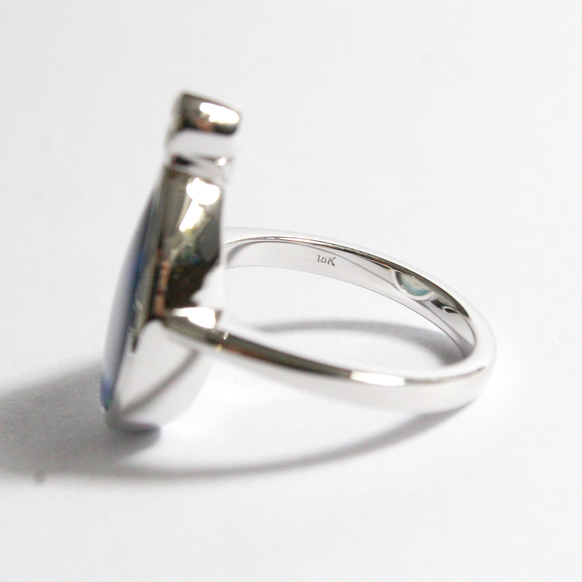 Solid Opal and Diamond Cocktail Ring