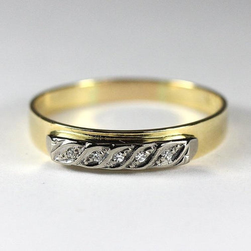 Vintage Retro 18ct Yellow Gold Diamond Band (V)