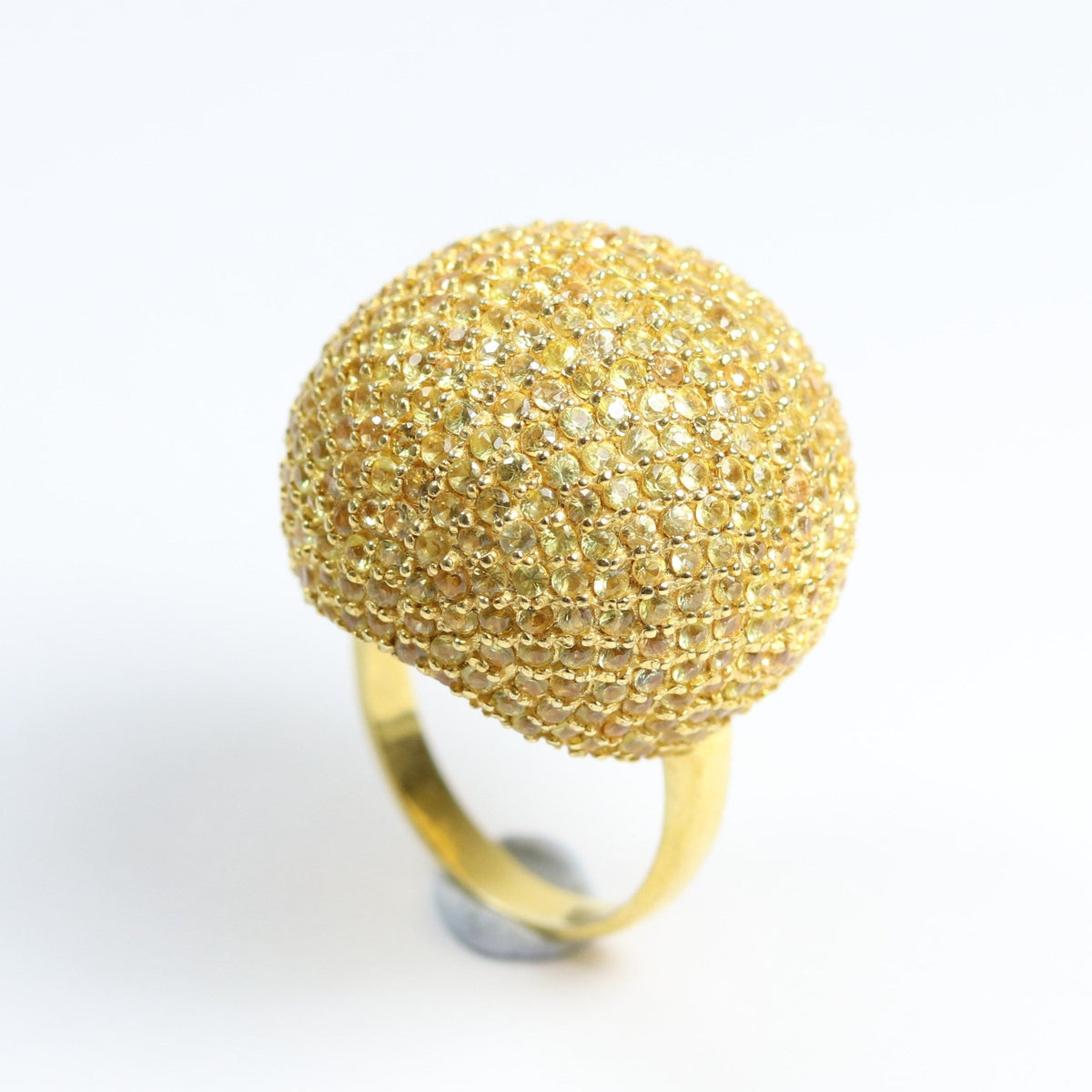 Sterling Silver Yellow Sapphire Ball Ring
