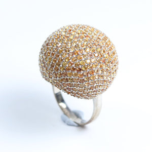 Sterling Silver Orange Sapphire Ball Ring