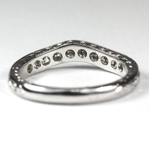 18ct White Gold Curved Diamond Band