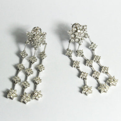 Vintage 4.12ct Diamond Starburst Tassel Earrings