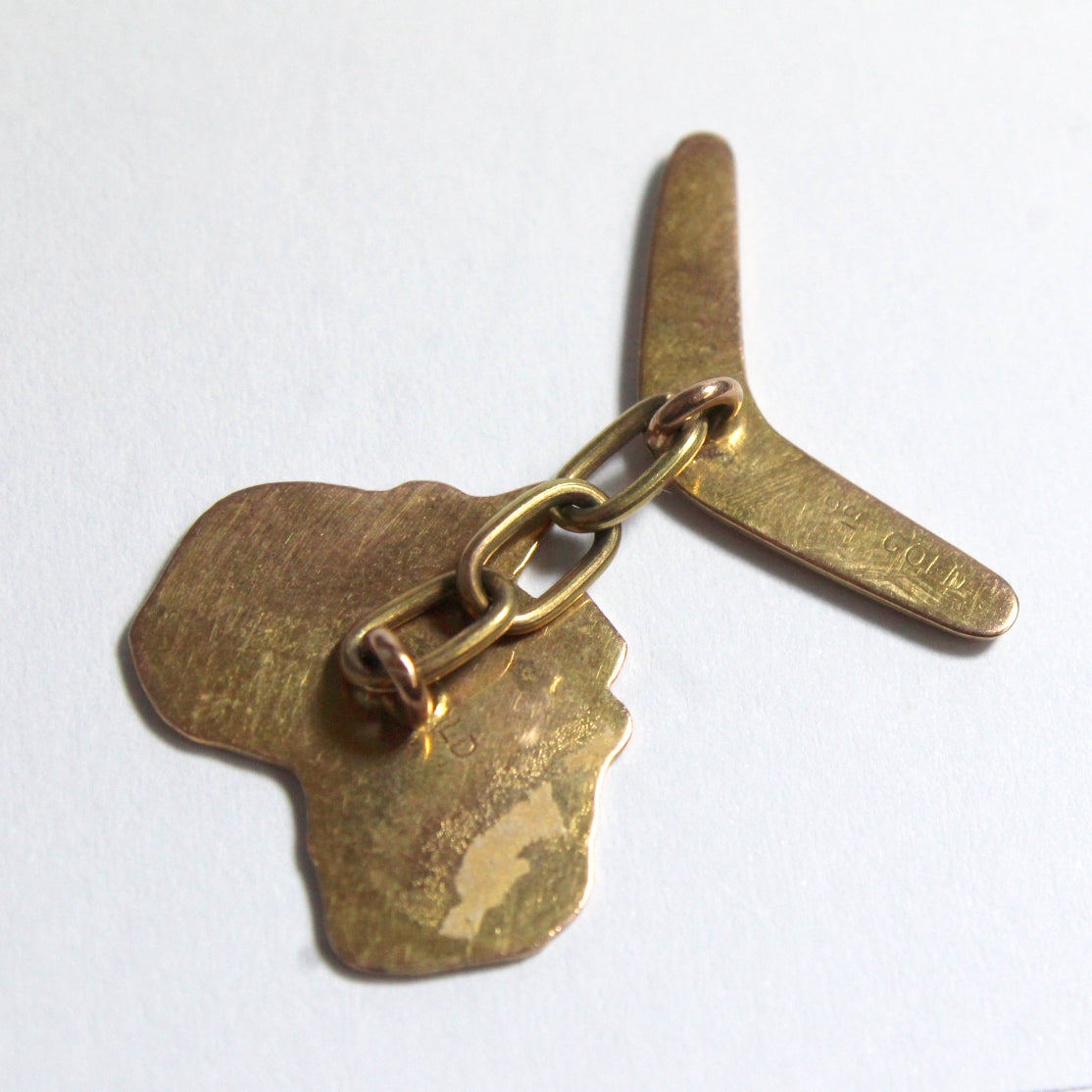Antique 9ct Rose Gold Australian Map Cufflinks