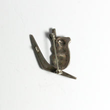 Antique Sterling Silver Marcasite Koala Boomerang Brooch