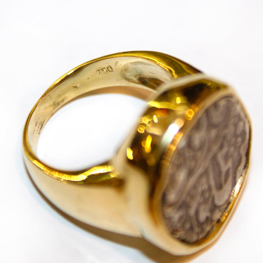 18ct Yellow Gold Ancient Roman Coin Signet Ring