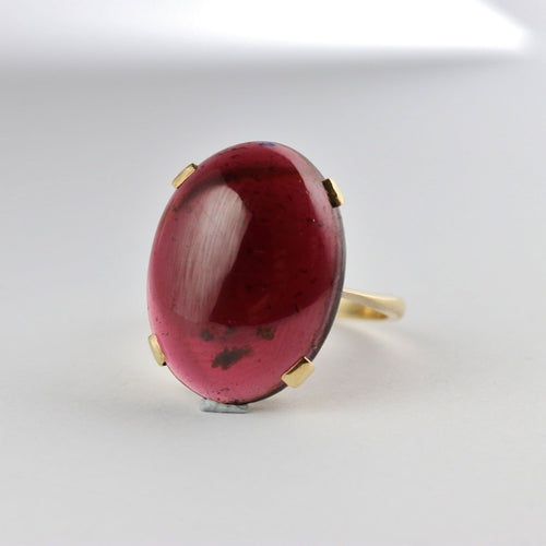 9ct Yellow Gold Cabochon Garnet Ring