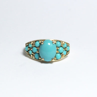 9ct Yellow Gold Turquoise Dress Ring
