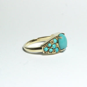 9ct Yellow Gold Turquoise Dress Ring