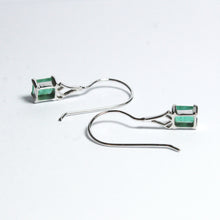 9ct White Gold 1.01ct Emerald Drop Earrings
