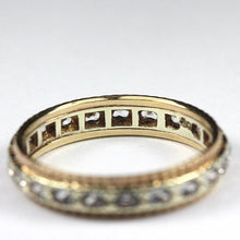 Antique 9ct Yellow Gold White Sapphire Eternity Band (V)