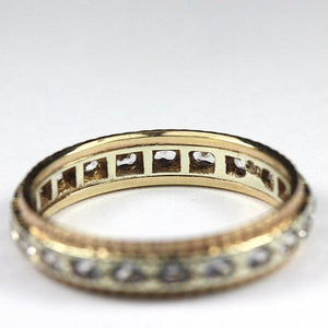 Antique 9ct Yellow Gold White Sapphire Eternity Band (V)