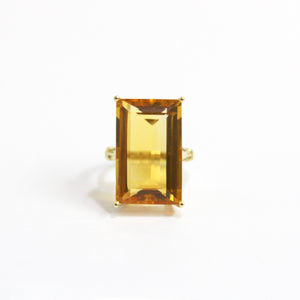 9ct Yellow Gold Citrine Cocktail Ring