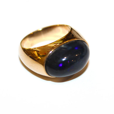 9ct Gold Solid Black Opal Ring