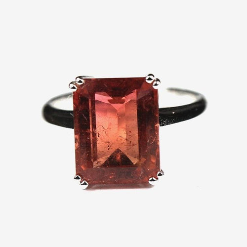 9ct White Gold Strawberry Tourmaline Ring (V)