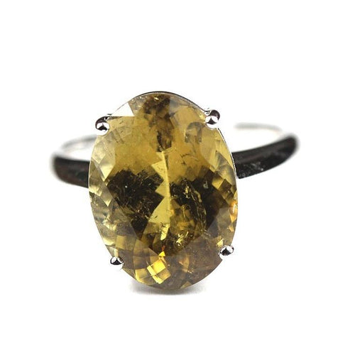 9ct White Gold Yellow Tourmaline Ring (V)