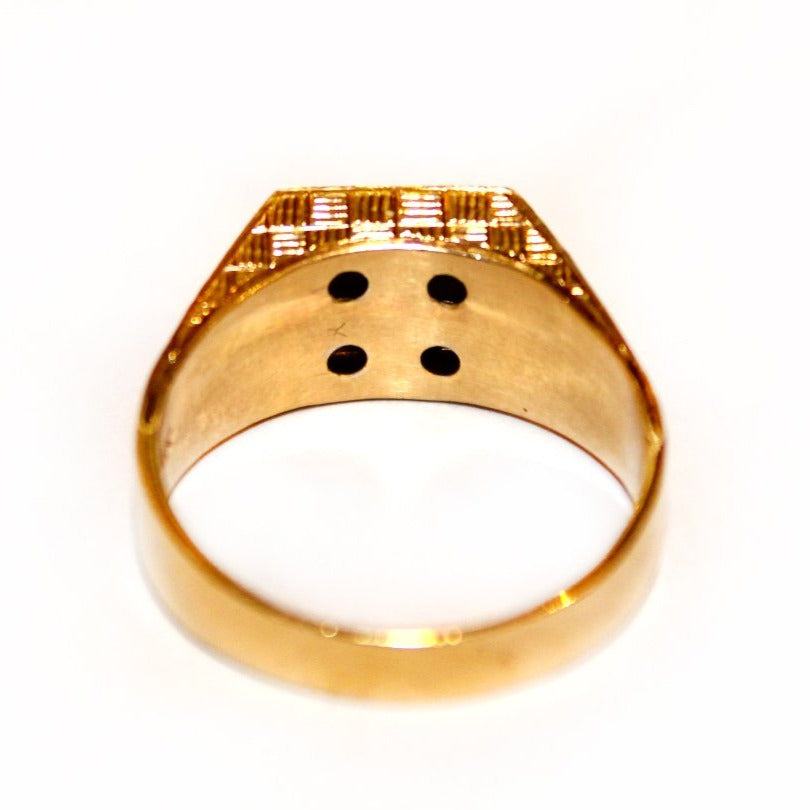 Vintage 14ct Yellow Gold Diamond Signet Ring