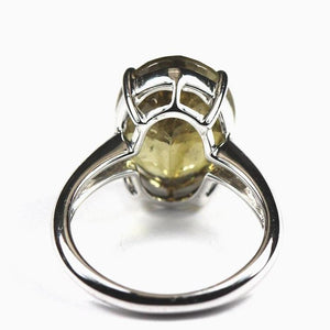 9ct White Gold Yellow Tourmaline Ring (V)