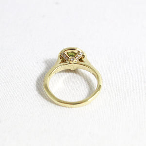 9ct Yellow Gold Peridot and Diamond Dress Ring