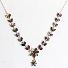 Sterling Silver Assorted Tourmaline Collar Necklace