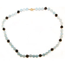 Sterling Silver Chalcedony and Black Onyx Necklace