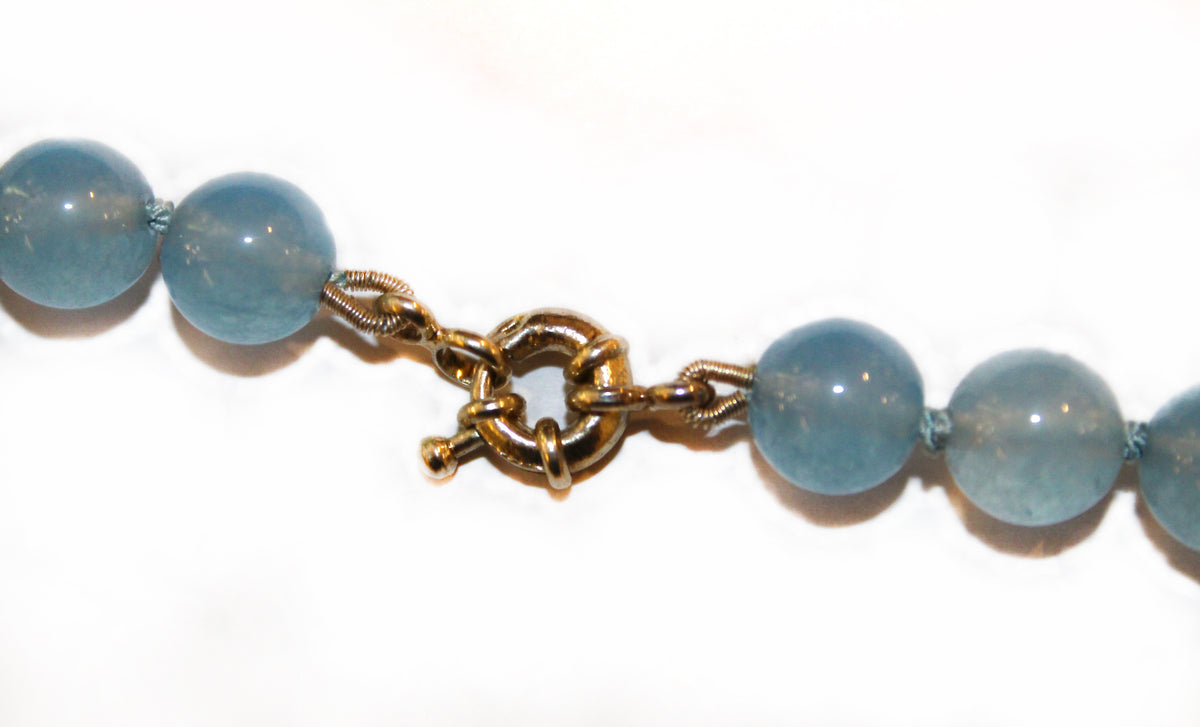 Sterling Silver Chalcedony and Black Onyx Necklace