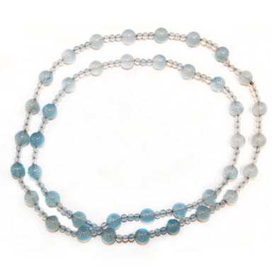 Sterling Silver Blue Chalcedony Beaded Necklace