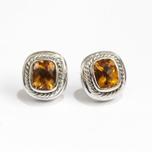 Vintage Sterling Silver Maderia Citrine Clip On Earrings