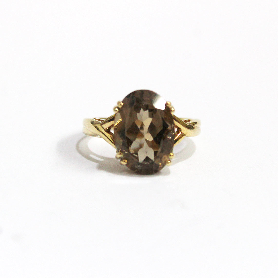 Vintage 9ct Yellow Gold Smoky Quartz Ring