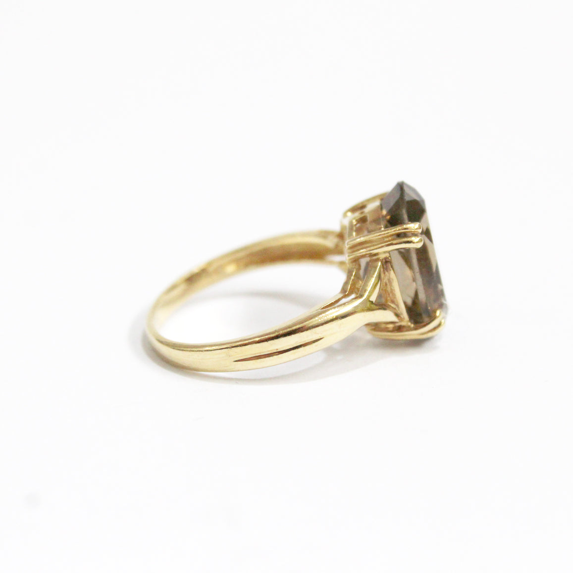 Vintage 9ct Yellow Gold Smoky Quartz Ring