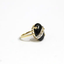 Black Onyx and +1ct Diamond Band Dress Ring