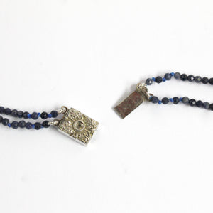 Silver Natural Sapphire Beaded Multi-Strand Necklace