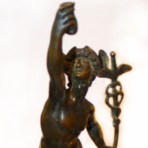 Antique Mercury Bronze Statuette one of a Pair