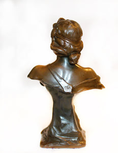 Vintage Sirene Bronze Statuette Bust