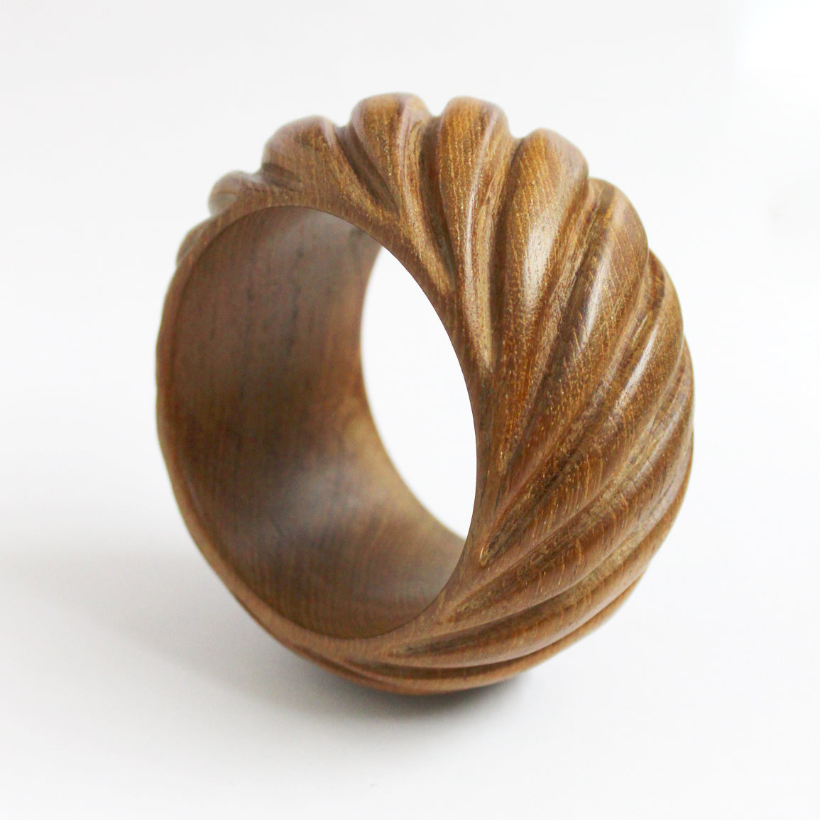 Vintage Carved Wood Bangle