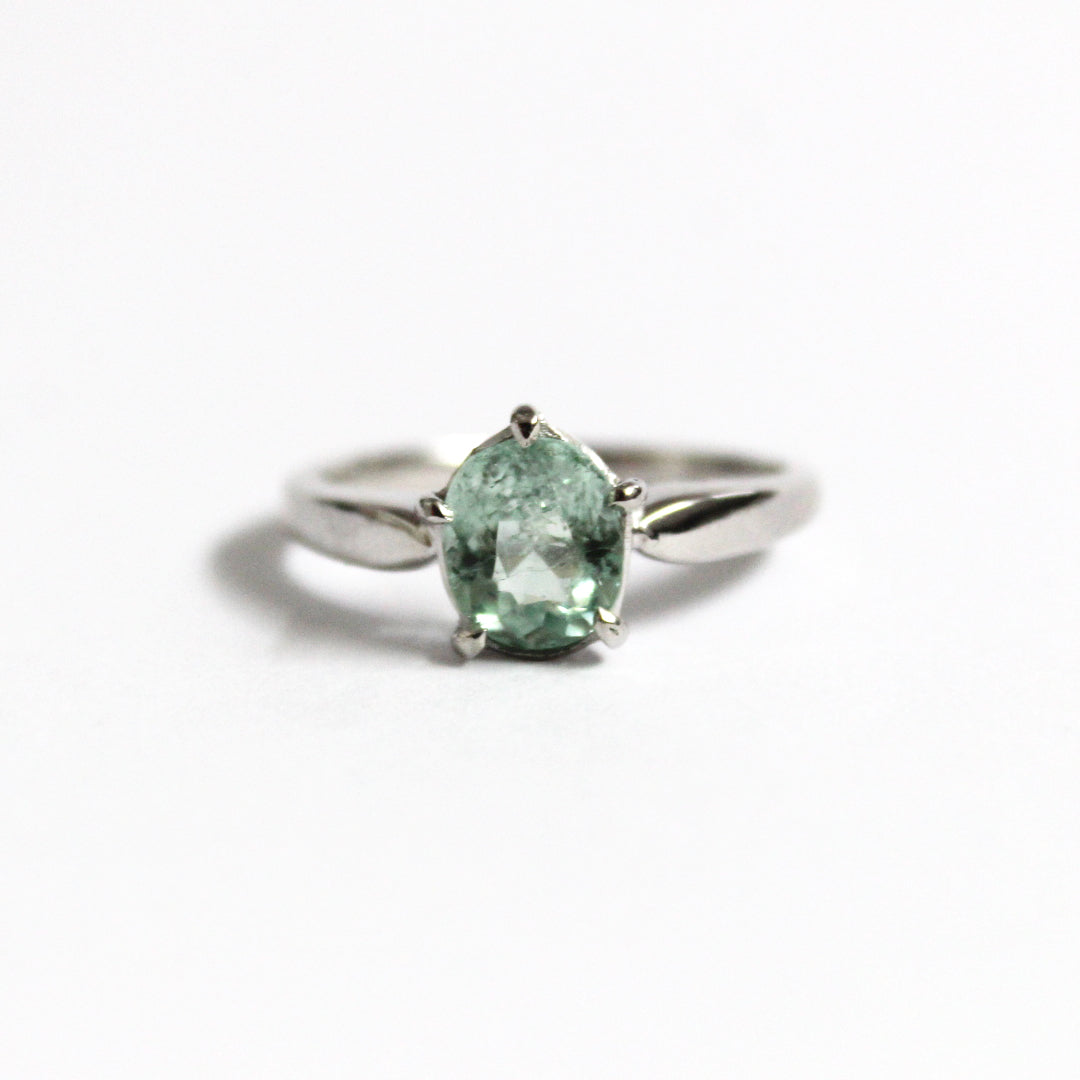 9ct White Gold 1.15ct Blue Tourmaline Ring