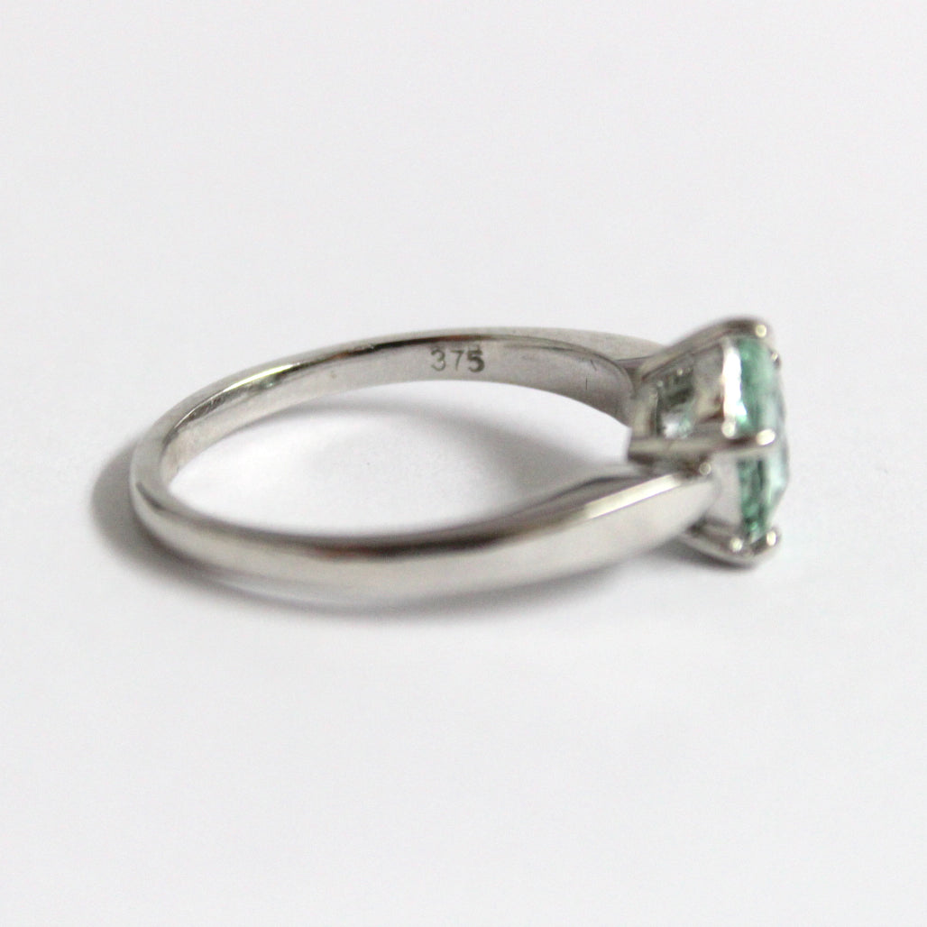 9ct White Gold 1.15ct Blue Tourmaline Ring