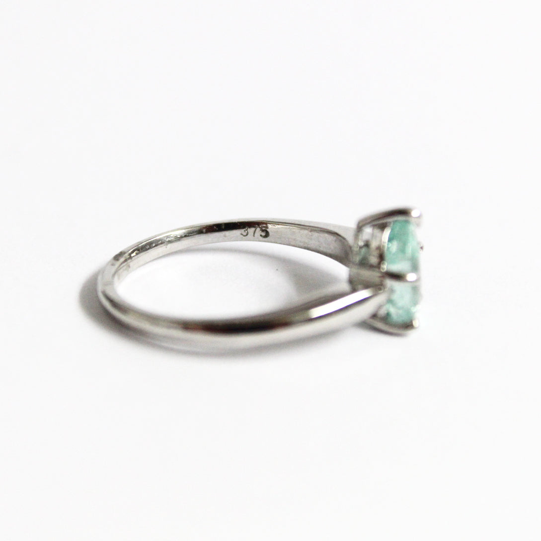 9ct White Gold 0.75ct Blue Tourmaline Ring