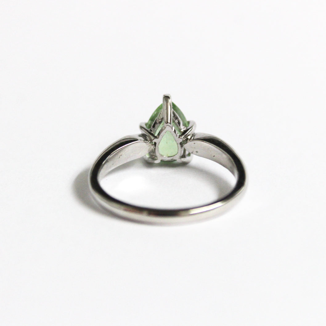 9ct White Gold 1.28ct Green Tourmaline Ring