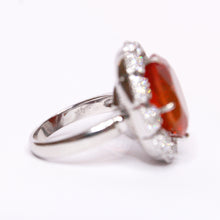 Mexican Fire Opal and Diamond Cocktail Ring