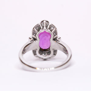 9ct White Gold 3.01ct Pink Sapphire and Diamond Dress Ring