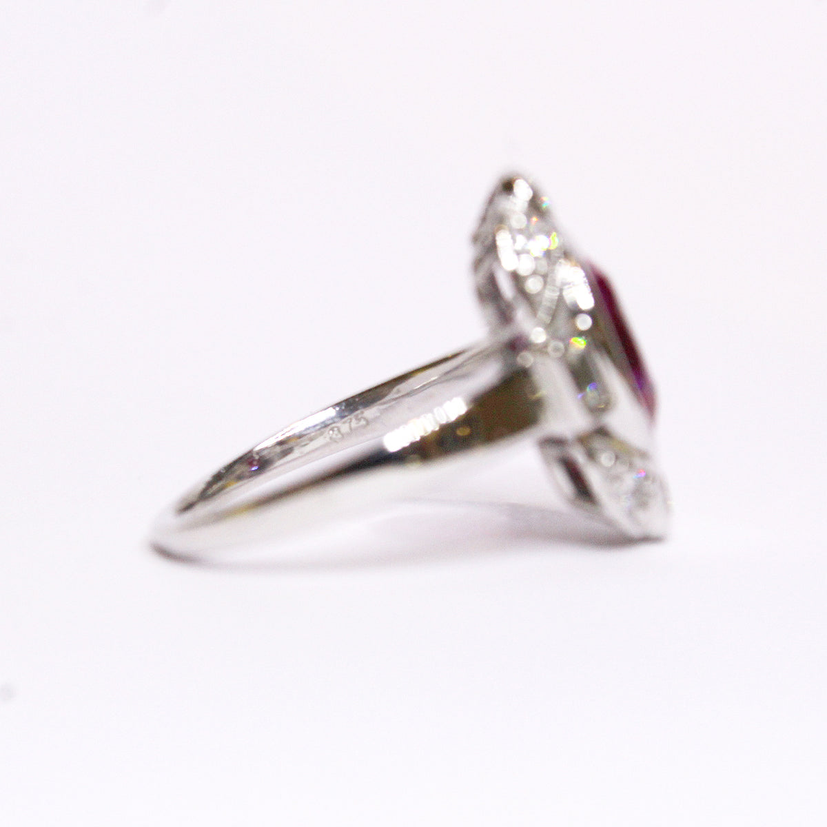 9ct White Gold 3.01ct Pink Sapphire and Diamond Dress Ring