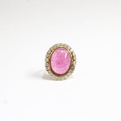 Pink Tourmaline and Diamond Cocktail Ring